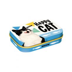 Nostalgic-Art Licensed Product Metal Mint Box Happy Cat 4x6x2cm