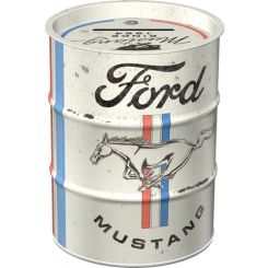 Nostalgic-Art Licensed Money Box Oil Barrel Ford Mustang White 600ml