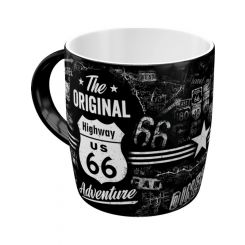 Nostalgic-Art Licensed Product Retro Look Mug Route 66 Adventure Black 330ml