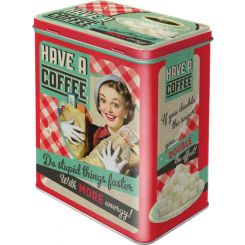 Nostalgic-Art Licensed Product Tin Box Large Have a Coffee Red 10 x 14 x 20cm 3L
