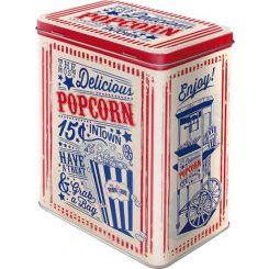 Nostalgic-Art Licensed Product Tin Box Large Popcorn White 10 x 14 x 20cm 3L