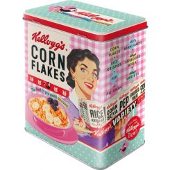 Nostalgic-Art Licensed Tin Box Large Kellogg's Happy Hostess Corn Flakes 3L