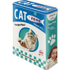 Nostalgic-Art Licensed Product Tin Box XL Cat Food Blue Tin 8 x 19 x 26cm 4L