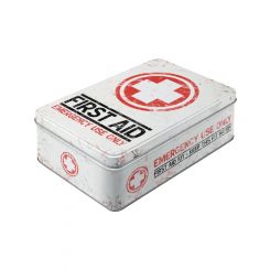 Nostalgic-Art Licensed Product Flat Tin First Aid Kit White 16x7cm 2.5L