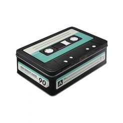 Nostalgic-Art Licensed Product Flat Tin Cassette Tape White 16x7cm 2.5L