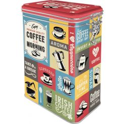 Nostalgic-Art Licensed Clip Top Tin Coffee Collage Multi 7.5x11x17.5cm 1.3L