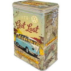 Nostalgic-Art Licensed Clip Top Tin VW Let's Get Lost Yellow 7.5x11x17.5cm 1.3L