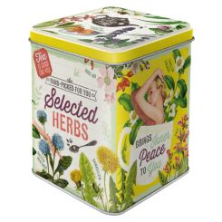 Nostalgic-Art Licensed Product Tea Tin Selected Herbs Yellow 7.5 x 9.5cm 100g