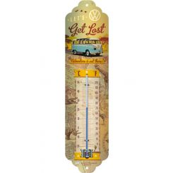 Nostalgic-Art Licensed Thermometer VW Bulli Lets Get Lost Yellow 2x6.5x28 cm