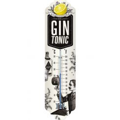 Nostalgic-Art Licensed Product Thermometer Gin & Tonic Weather White 2x6.5x28 cm