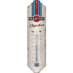 Nostalgic-Art Licensed Thermometer Martini L'Aperitivo Racing Stripes White