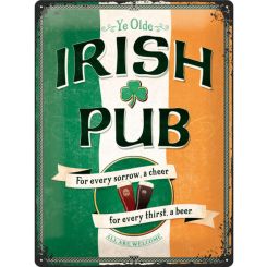 Nostalgic-Art Licensed Product Large Metal Sign Irish Pub 30cm W x 40cm L