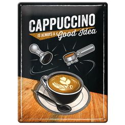 Nostalgic-Art Licensed Product Large Metal Sign Cappuccino Good Idea 30x40cm L