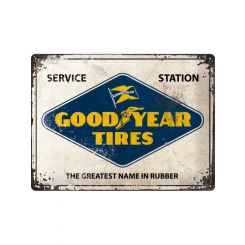Nostalgic-Art Licensed Product Large Metal Sign Goodyear Logo White 30x40cm L