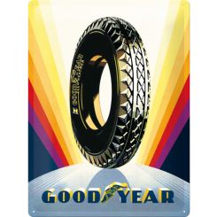 Nostalgic-Art Licensed Product Large Metal Sign Goodyear Rainbow Wheel 30x40cm
