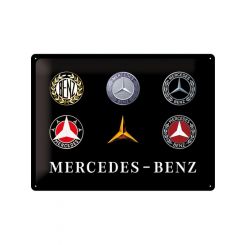 Nostalgic-Art Licensed Large Metal Sign Mercedes-Benz Logo Evolution 30cmx40cm