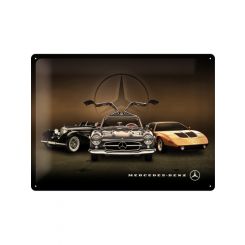Nostalgic-Art Licensed Product Large Metal Sign Mercedes-Benz 3 Cars 30x40cm L