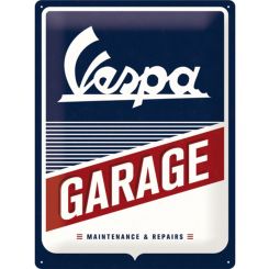 Nostalgic-Art Licensed Product Large Metal Sign Vespa Garage 30cm W x 40cm L