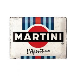 Nostalgic-Art Licensed Large Metal Sign Martini L'Aperitivo Racing Stripes 30x40