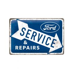 Nostalgic-Art Licensed Medium Metal Sign Ford Service & Repairs 20cmx30cm Blue