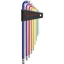 PB Swiss Long Coloured 90" 100 Deg Ball End Metric Hex Set
