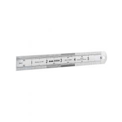 Stanley Rustless Steel Rule 2 Sided 150mm/6 Inches