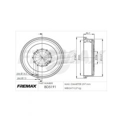 Fremax Brake Drum Pair Rear