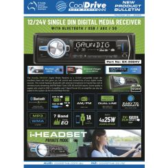 Grundig Single Din Digital Media Receiver With Bluetooth 12/24V