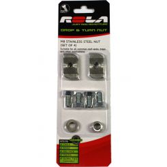 Rola Roof Rack Stainless Steel Dropturn Nut Set M8 Thread