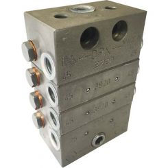 Alemlube Assembled Divider Valves 8 Outlets 4 Section