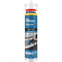 Soudal All Purpose Silicone Sealant Titanium 300ml