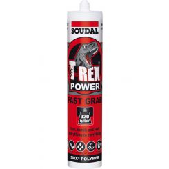 Soudal T-Rex Power Fast Grab Adhesive Sealant Steel Grey 290ml