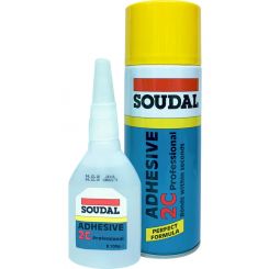 Soudal 2C Professional Super Adhesive Glue Kit 100g Adhesive & 400ml Activator