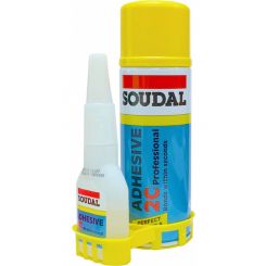 Soudal 2C Professional Super Adhesive Glue Kit 50g Cyano & 200ml Activator