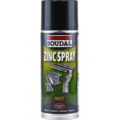 Soudal High Quality Zinc Spray Matt 98% Acrylic Grey 400ml