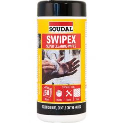 Soudal Heavy Duty Swipex Hand Cleaning Wipes Fast Removable Pack of 50