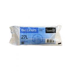 Bastion Regular Duty Bin Liners 27 Litre White Pack of 50
