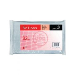 Bastion Extra Heavy Duty Bin Liners 82 Litre Black Pack of 50