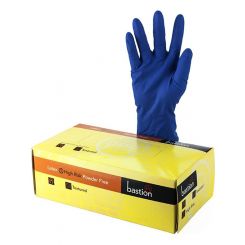 Bastion Latex Powder Free Gloves High Risk Textured Medium Pack of 50