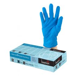 Bastion Nitrile Soft Blue Gloves Micro Textured Large Pack of 100