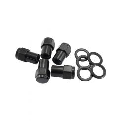 Aeroflow 0.550" Shank Closed Black Wheel Nuts - 1/2-20" Pack of 5
