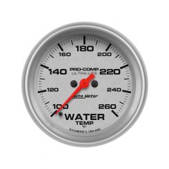Auto Meter Ultra-Lite Water Temperature Gauge 100-260 Degrees F 2 5/8" Diameter