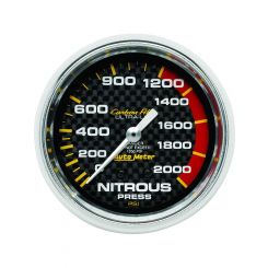 Auto Meter Carbon Fiber Nitrous Pressure Gauge 2-5/8" Full Sweep Mechanical