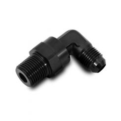 Vibrant Male AN Flare to Male NPT 90 Degree Elbow Adapter -6 AN 1/2" NPT