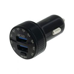 Hulk 4X4 Dual Usb In Car Socket Charger Qc3.0 With Voltmeter & Switch
