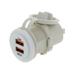 Hulk 4X4 Dual Usb White Socket Port 1 2.4A Port 2: Qc3.0 Non Led