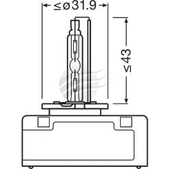 Osram D5S Hid Xenon Globe 12V 31W Pk32D-7 Base 4,400K Box Pack of 1