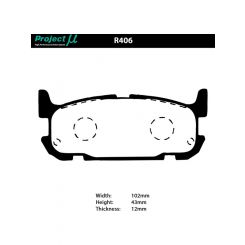 Project Mu NS-Ep Brake Pad Set For Mazda Mx5 Na8 Nb6 Nb8B Rear
