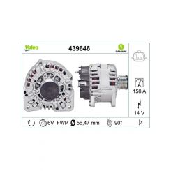 Valeo Alternator 12V 150A 6Pv Suit Renault Kangoo, Clio, 2008-On