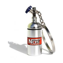 NOS Nitrogen Gas Bottle Keychain Silver